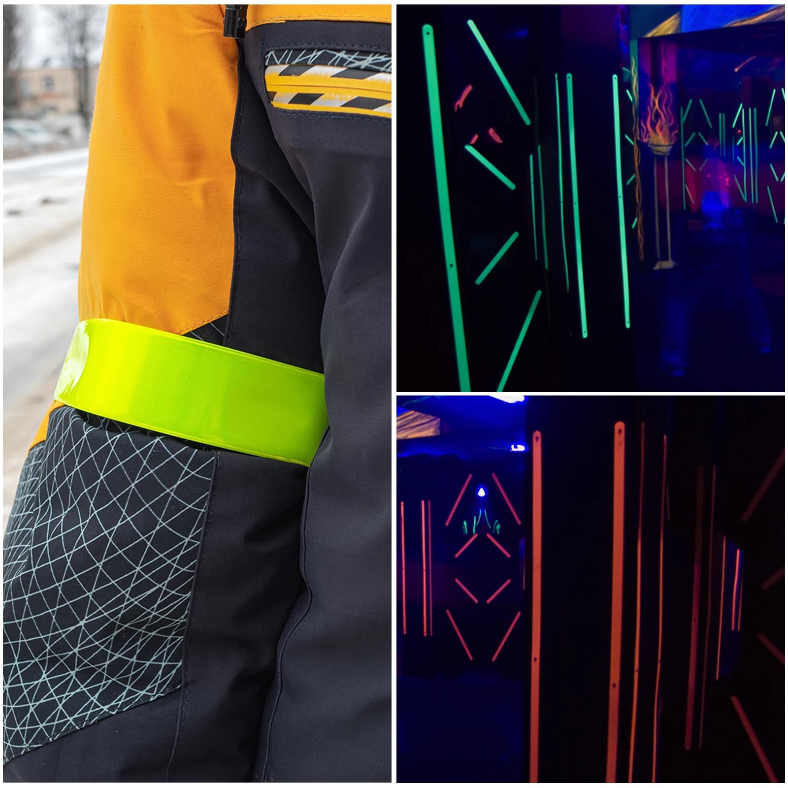 1 rouleau de ruban adhésif fluorescent qui brille dans le noir
