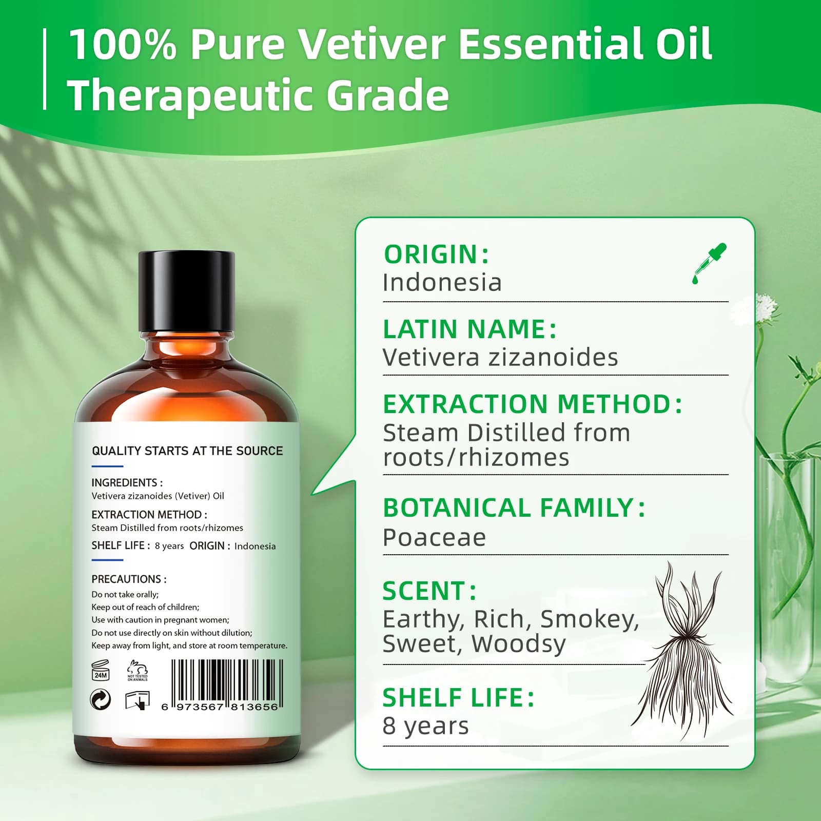 HIQILI 100ML huiles essentielles Vetiver