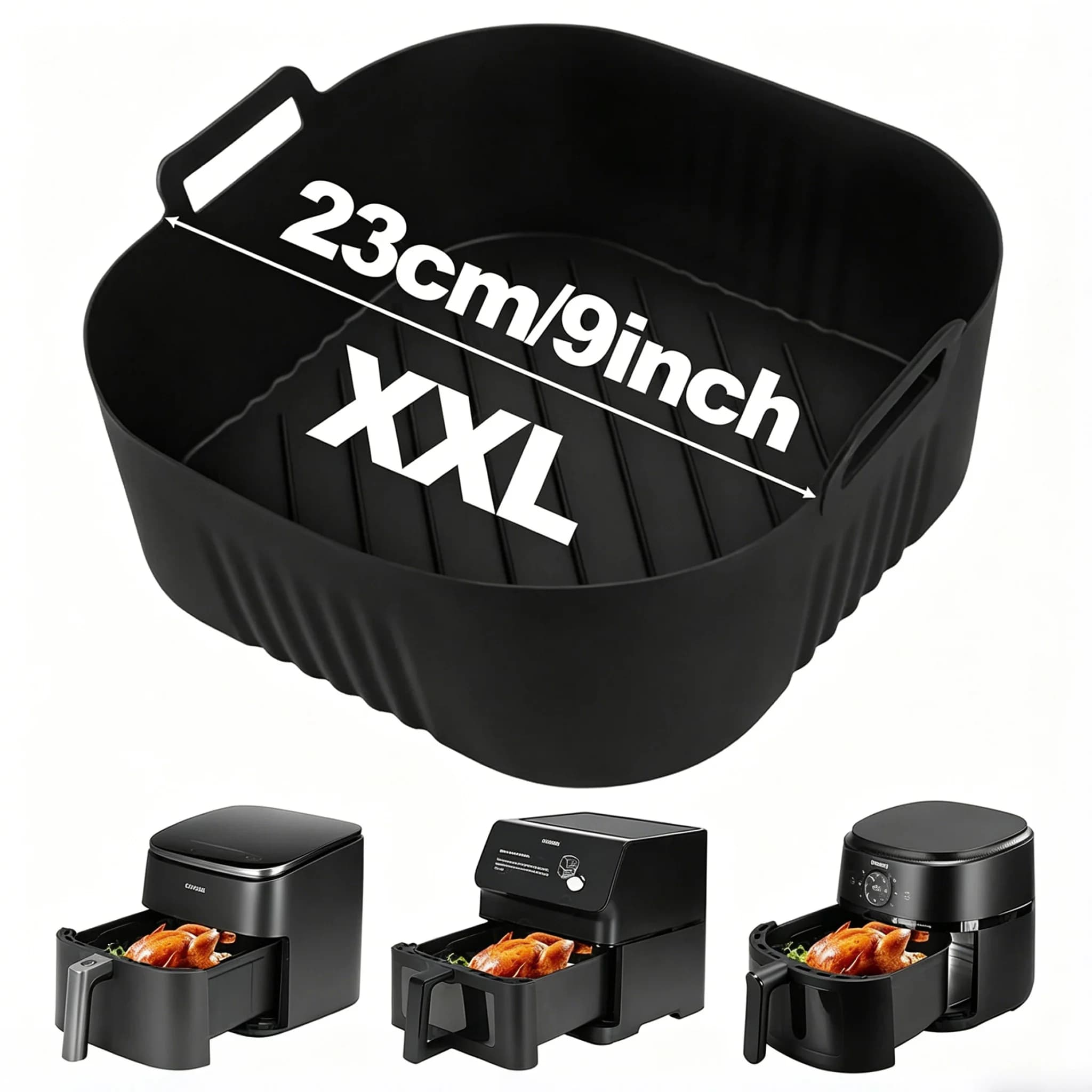 Moule carré pour friteuse à air de 23 cm, pour Philips série 2000 NA230/00 COSORI 5.5L/6L/6.2L, accessoires réutilisables pour friteuse à air