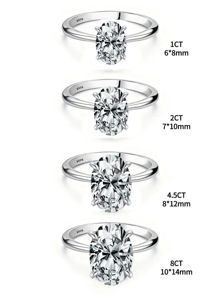 Bague en argent Sterling 925 en Zircon 1-8CT, magnifique bague ovale brillante en pierre pour femmes, fiançailles, mariage, luxe, bijoux fins de haute qualité