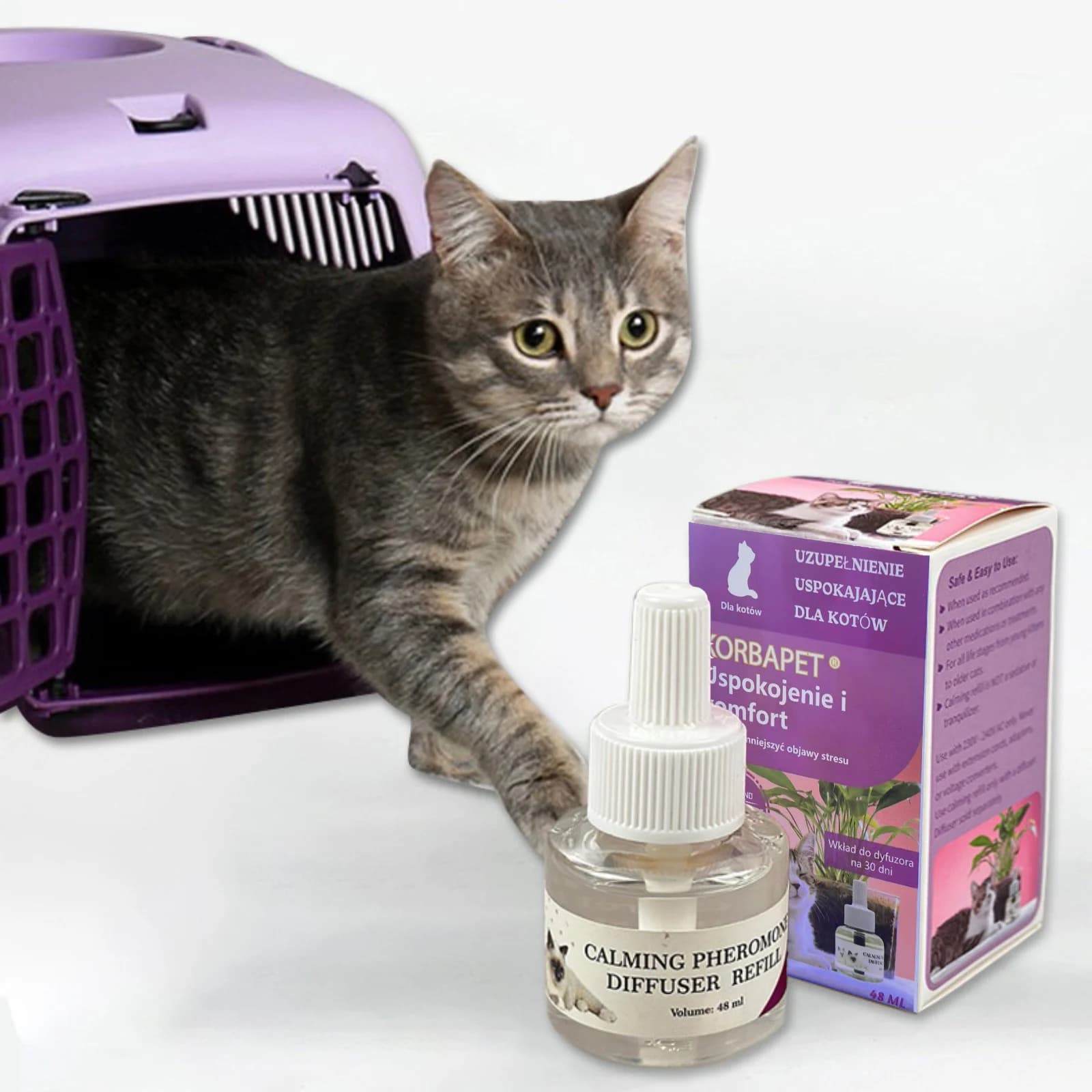 Spray apaisant aux phéromones pour chats 48 ml – Prévient les griffades et les urinations indiscriminées – Phéromone anti-stress pour chats
