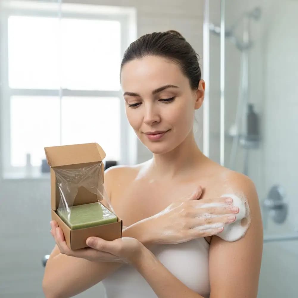 Savon naturel ancien, affiné 3 ans dans une grotte, à l'huile d'olive et de laurier traditionnelle, hydratant, nettoyant doux pour le corps et le visage.
