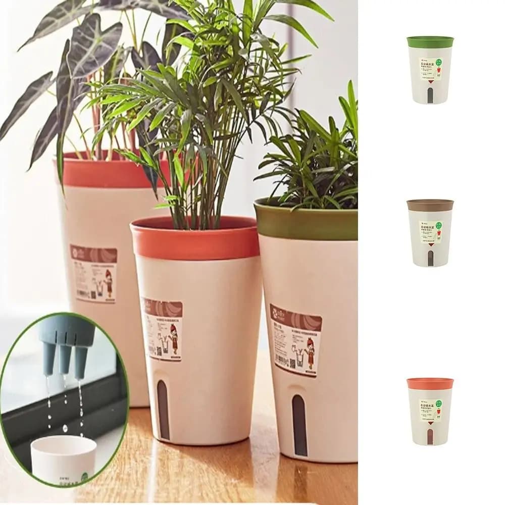 Pot de fleur hydroponique paresseux, Pot de fleurs absorbant l'eau, plante succulente en plastique, jardinière auto-arrosage, décor de salon et de bureau