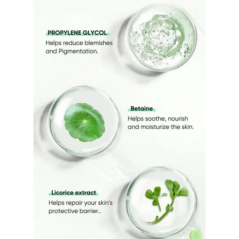 Huile exfoliante verte à l'extrait de réglisse pour le visage et le corps, adoucissante, hydratante, peeling, nettoyage en profondeur des pores, soin quotidien du corps