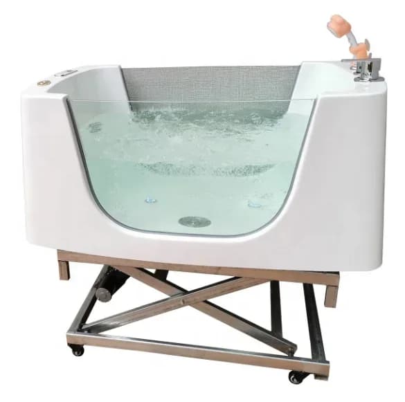 Baignoire de Spa pour animaux de compagnie, ascenseur électrique, pour Salon de toilettage pour animaux de compagnie, baignoire pour chiens avec roues avec Massage Spa