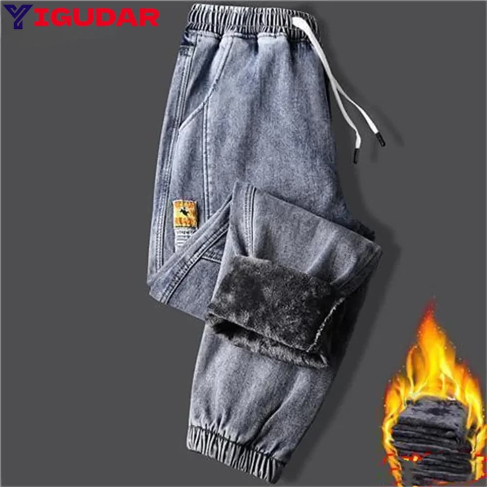 Jeans pour hommes hiver polaire Jean épais chaud Denim pantalon