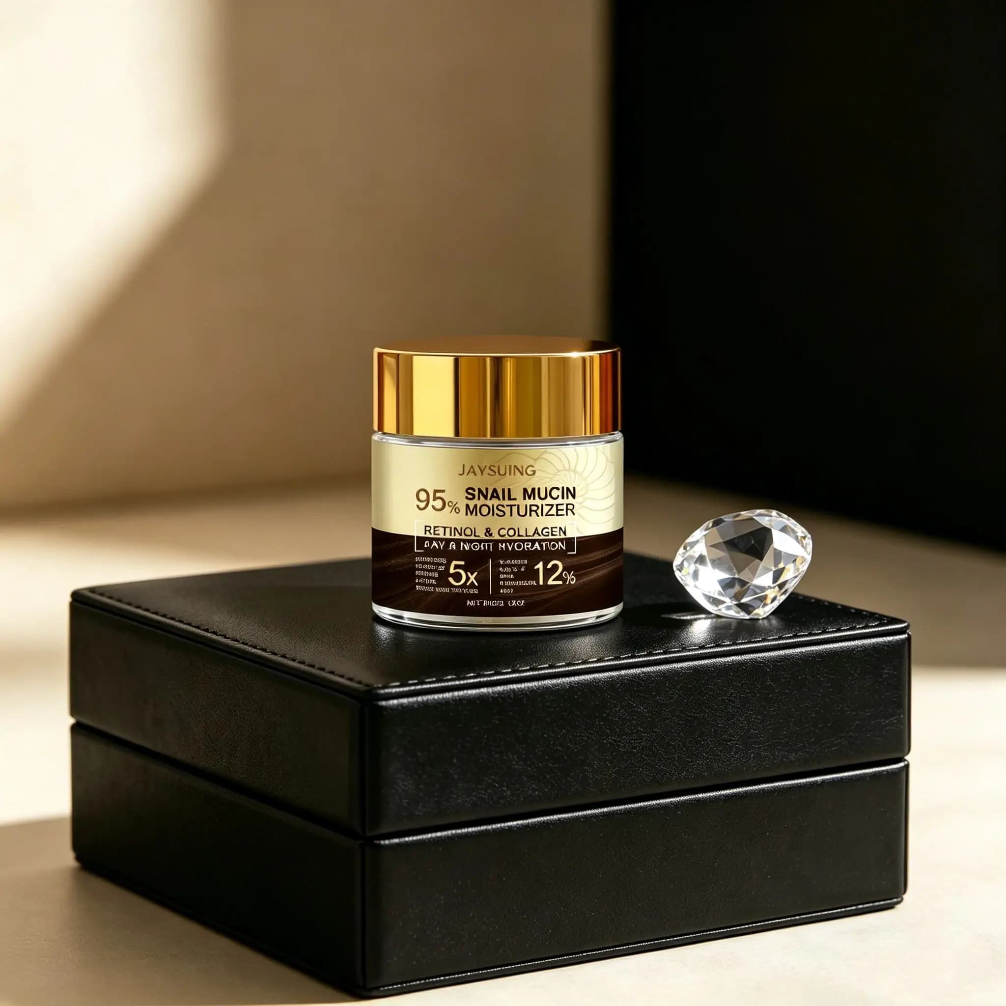 Crème hydratante à Mucin d'escargot, rajeunissante au collagène, Anti-âge, rides, lifting ferme, éclaircissante, acide hyaluronique au rétinol, crème de jour et de nuit, 95%