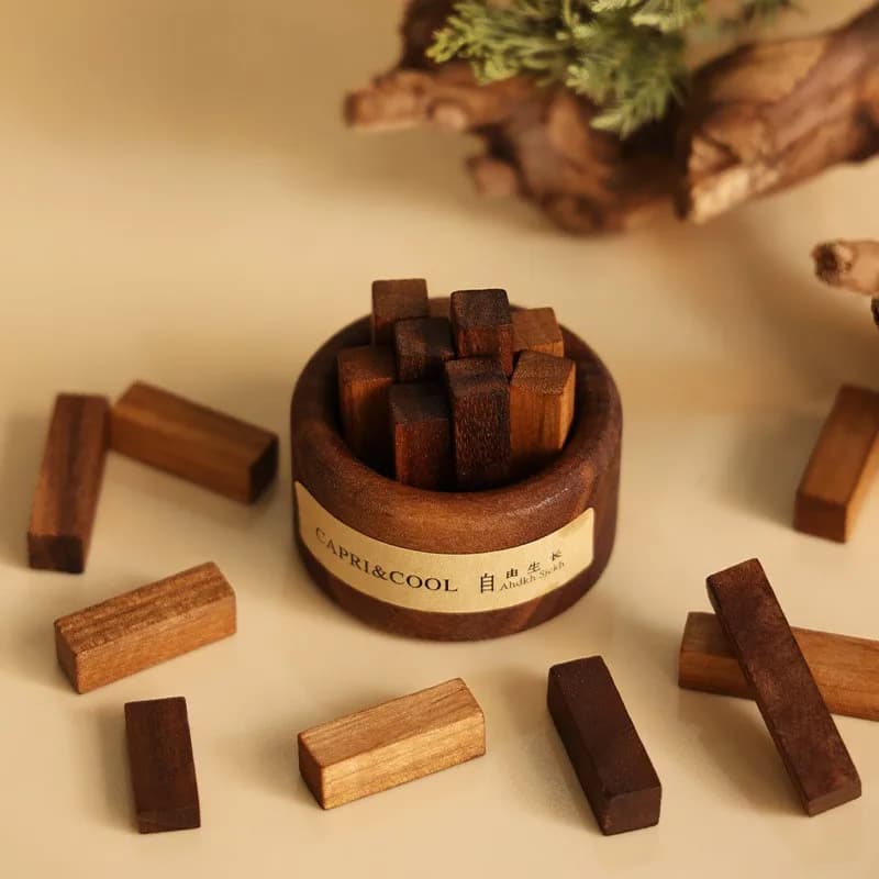 Encens parfumé huile essentielle naturelle aromathérapie avec compte-gouttes en verre bâtons de bois de noyer noir parfum désodorisant de voiture