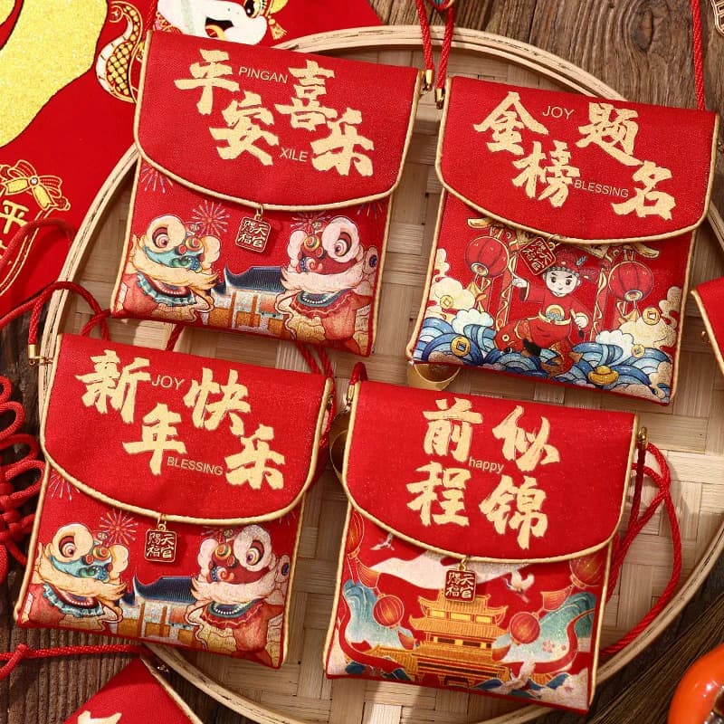 Célébrez le Nouvel An chinois 2026 avec des enveloppes rouges décoratives et fonctionnelles ; Sacs d'emballage pour cadeaux de fête et d'argent