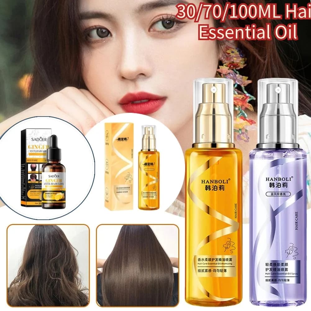 Spray d'huile essentielle pour cheveux, léger et doux, longue durée, pour cheveux secs et crépus, soin capillaire sans rinçage
