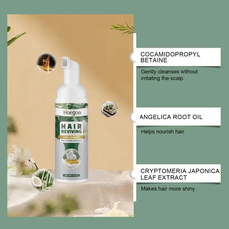 Shampooing Moussant Bio Naturel Pour Tous Types de Cheveux Nettoyage Doux Volumisant Nourrissant Anti-Frisottis Hydratant Soin Capillaire