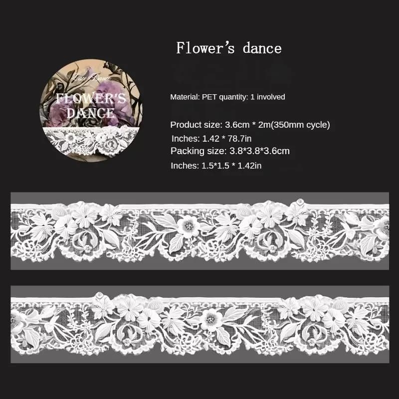 Ruban Adhésif Vintage en Dentelle pour Décoration de Manuel