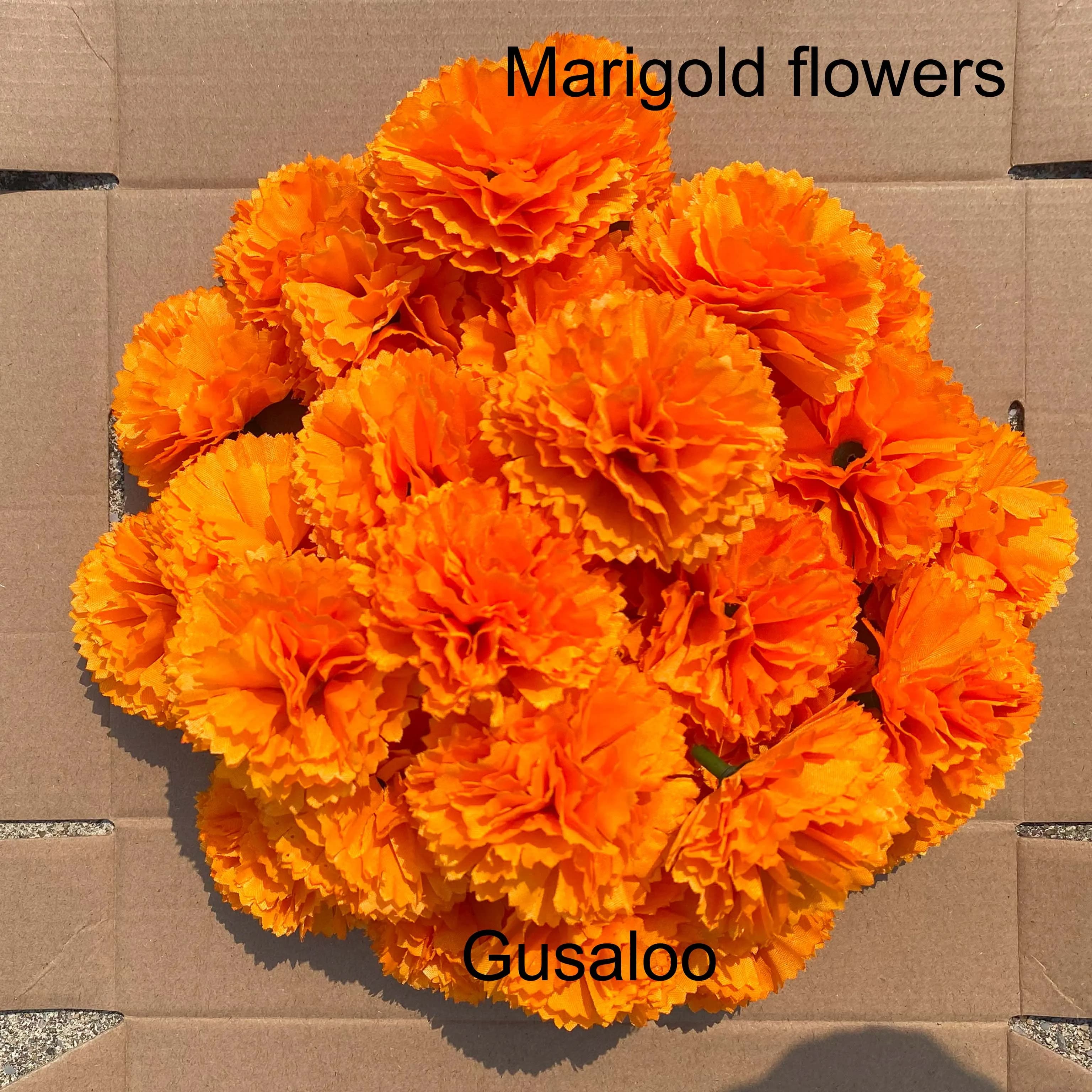 Têtes De fleurs De souci en vrac, jour des morts Dia De Los Muertos fleurs artificielles mexicaines pour Diwali maison bricolage couronne guirlande