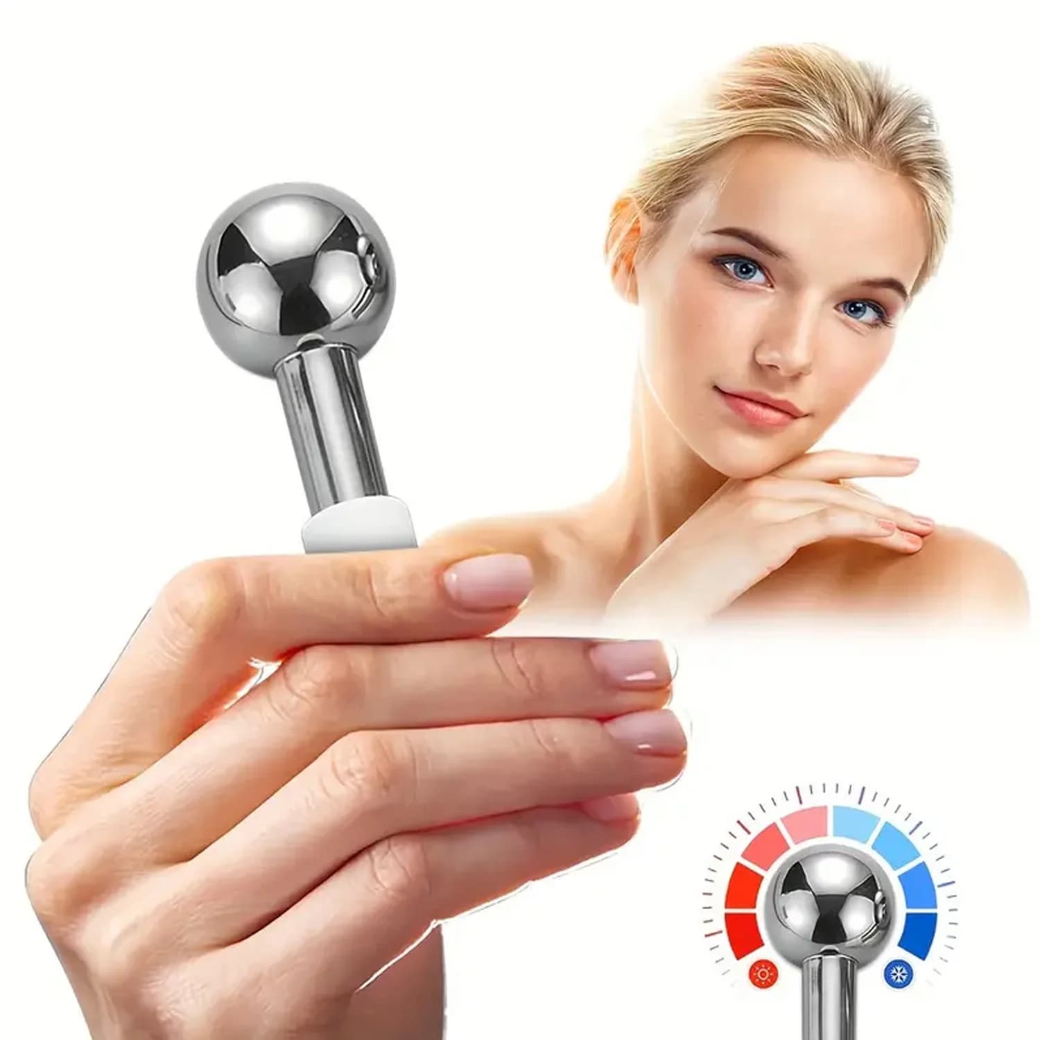 Globes de glace pour le visage et les yeux, rouleaux rafraîchissants pour le soin du visage, globes de glace réutilisables pour resserrer la peau, réduire les poches