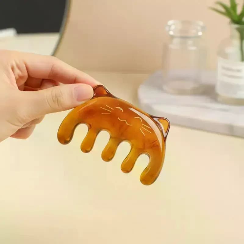 Peigne de massage Gua Sha pour le cuir chevelu et les méridiens, 1 pièce, outil facial, masseur de tête, soulage la tension crânienne, utilisation à domicile ou en spa
