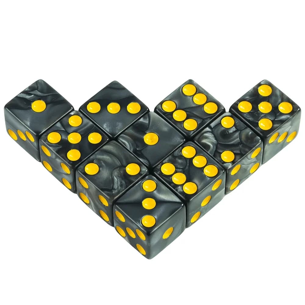 Jeu de dés à 6 faces 16mm marbre acrylique D6 jeu de dés pour DND