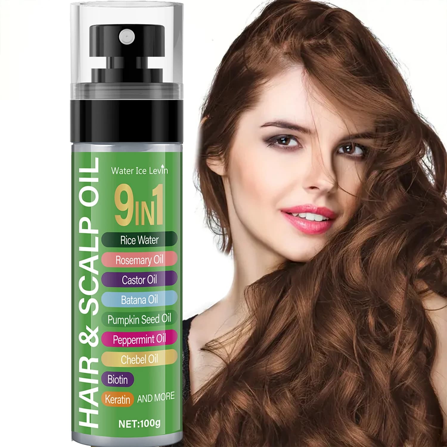 Huile Cheveux Riz 120ml - Complexe 7 Huiles Végétales, Nutrition Kératine, Revitalisation Cuir Chevelu