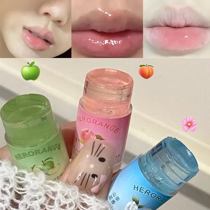 Baume à lèvres hydratant fleur de jasmin noix de coco raisin pomme fruitée crème hydratante fraîche Anti sécheresse nourrir soin des lèvres Gel de gelée