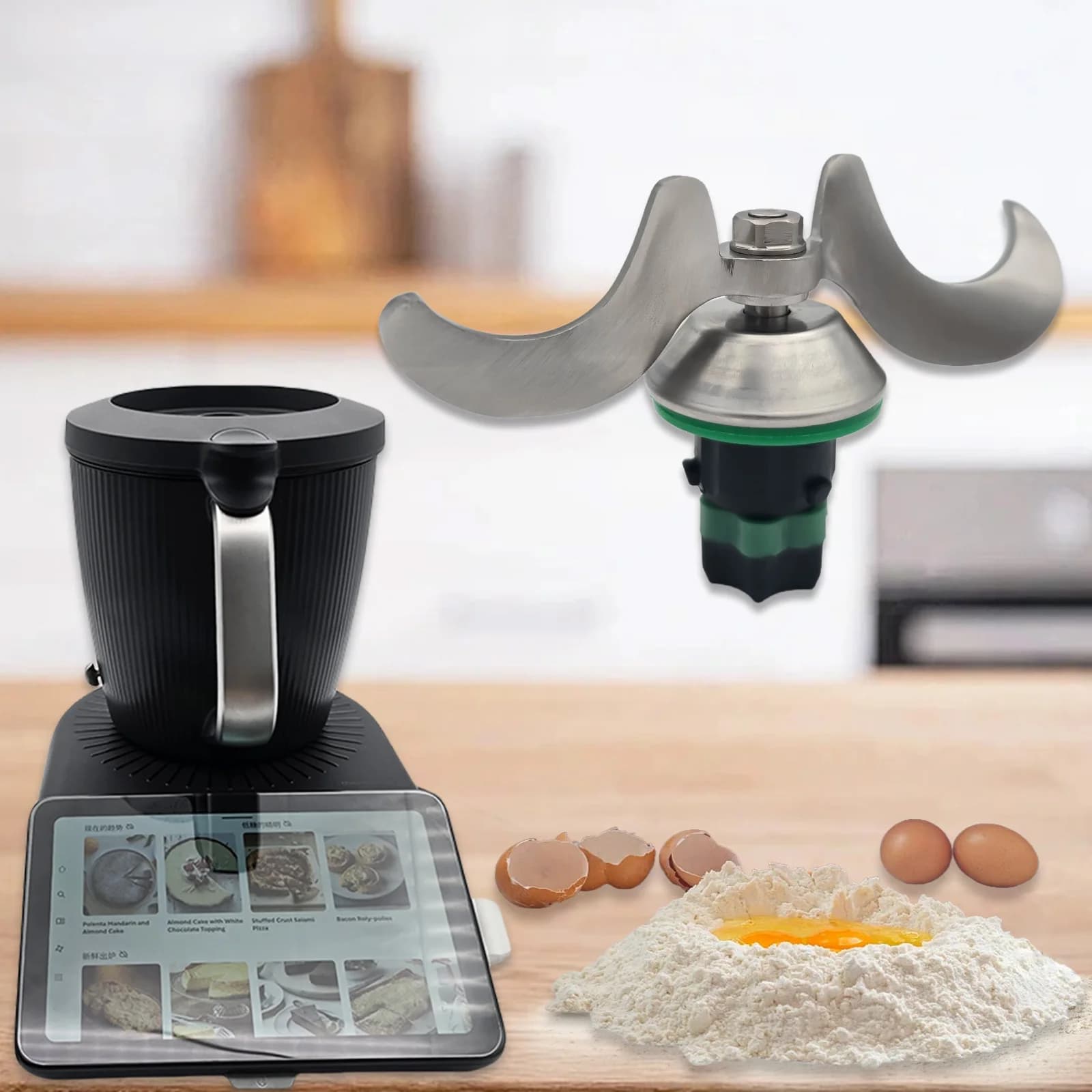Lame de pétrissage de pâte robuste en acier inoxydable pour Thermomix TM7-lame de mélange épaisse et Durable pour farine, pâte et pâte lisses
