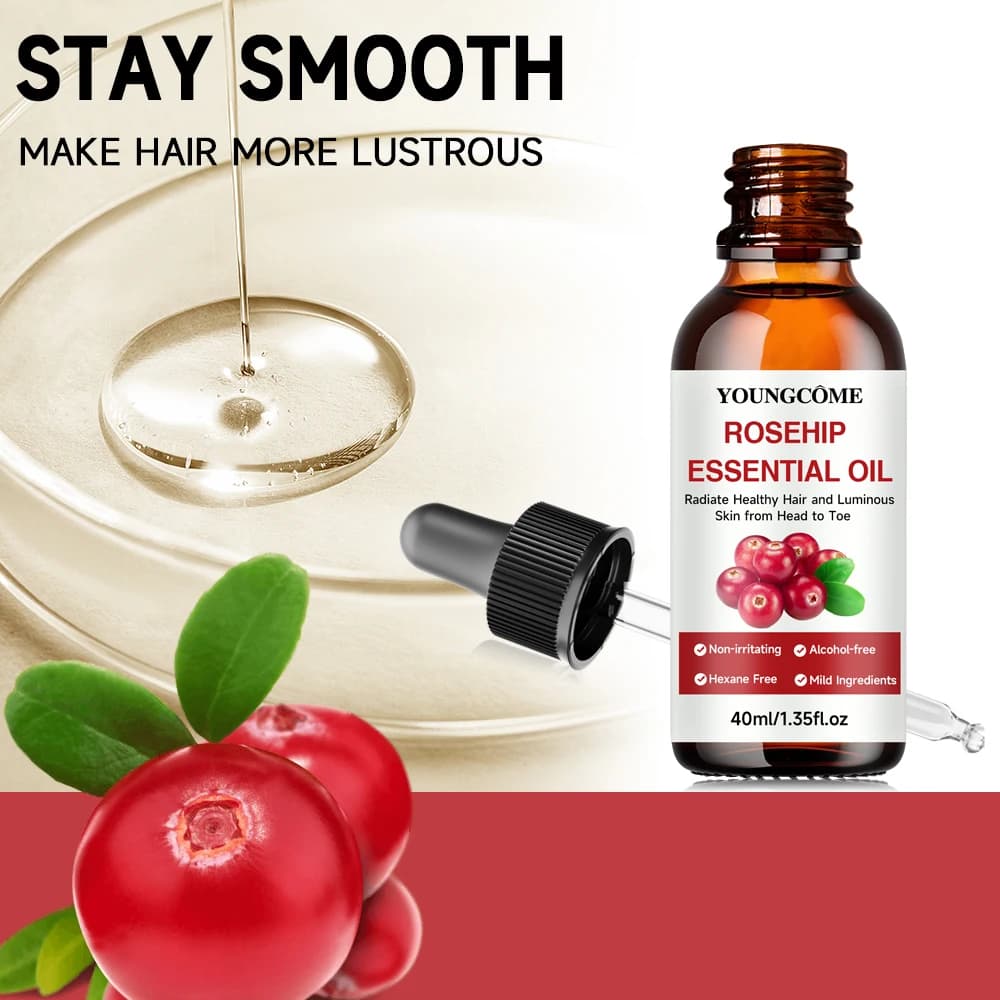 Huile essentielle de rose musquée Pure, estompe les ridules, Lifting, raffermissant, réparation, hydratant, blanchissant, nourrissant, huile de soin pour cheveux et visage