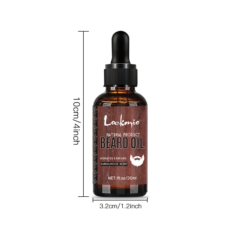Huile de croissance de barbe naturelle pour hommes, parfum de bois de santal, hydrate, répare les racines de la peau, plus complète, soins de la barbe pour le coiffage de l'UNICEF