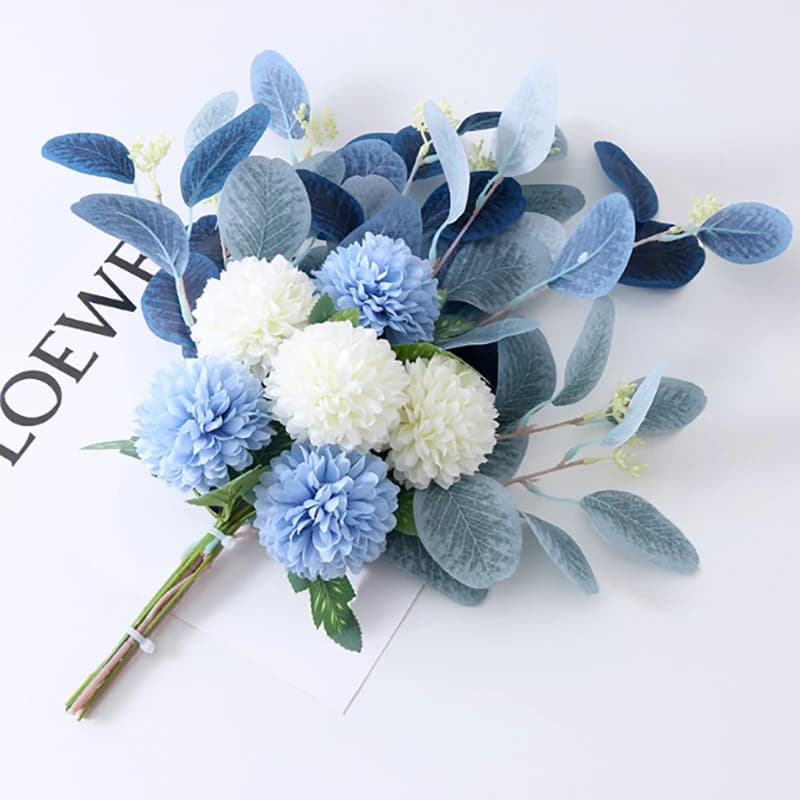 Bouquet de fleurs artificielles d'eucalyptus 45cm