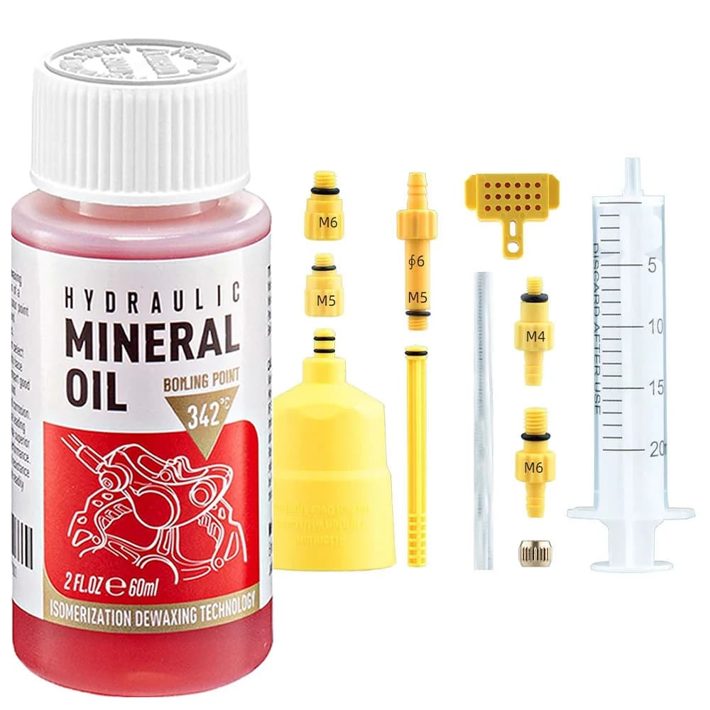 Huile minérale pour freins de vélo haute performance - 60 ml/2 oz - Idéal pour les systèmes de freins hydrauliques Shimano et Tektro