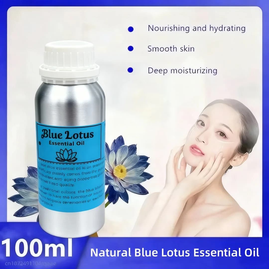 Huile parfumée de lotus bleu égyptien de haute qualité - Parfum floral aquatique éthéré pour la fabrication de parfums, de bougies et de savons haut de gamme