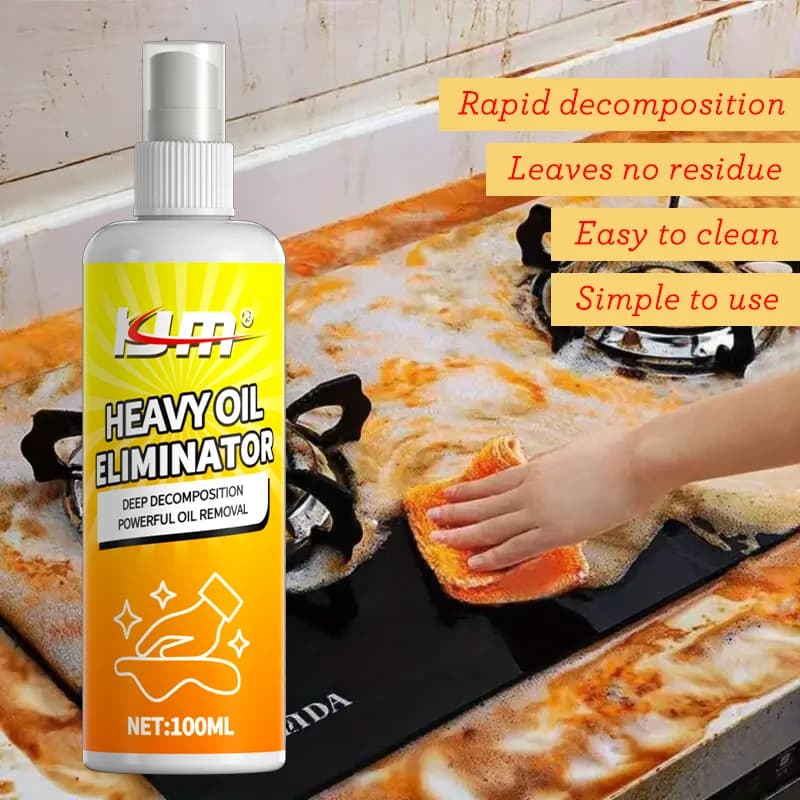 Nettoyant pour huile de cuisine KJM 100ML, puissant, élimine la graisse, spray facile à utiliser, décompose rapidement les taches d'huile tenaces.