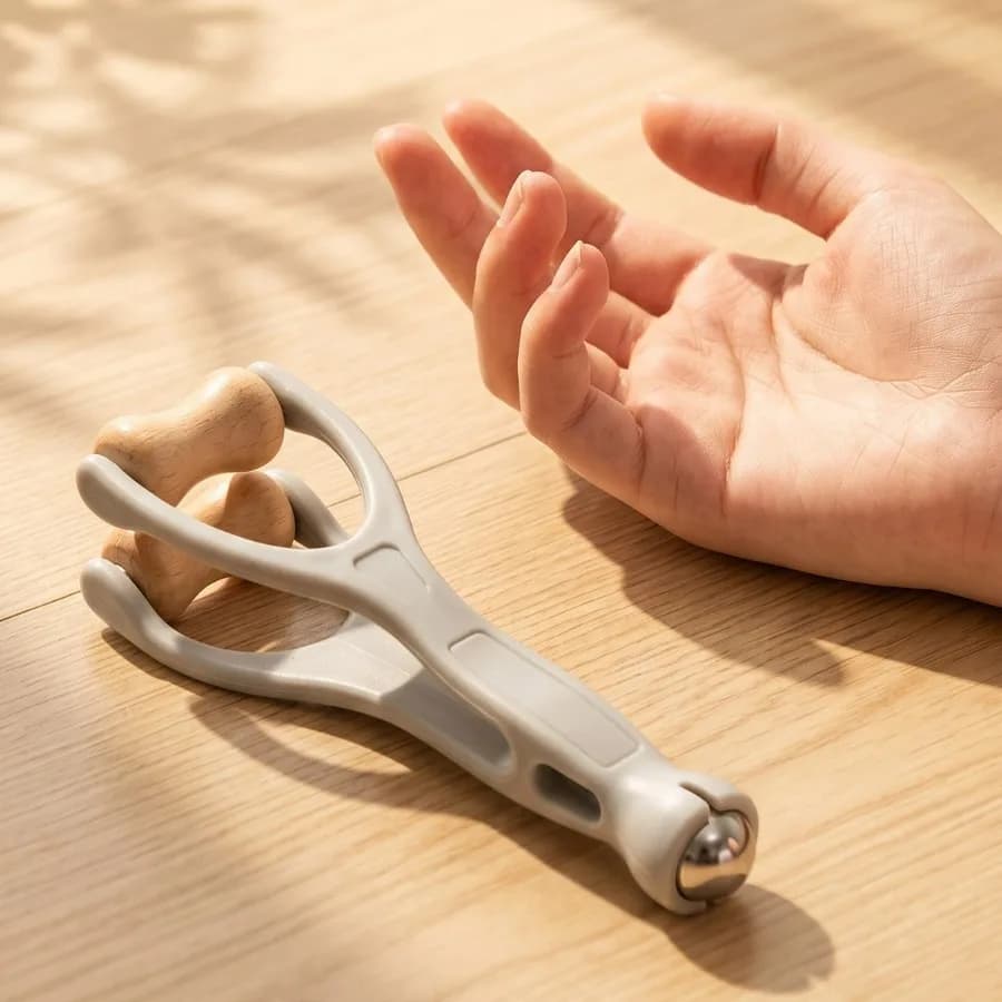 Rouleau de massage manuel pour les mains, masseur de doigts avec billes roulantes, double usage pour les mains et les articulations, indispensable à la maison, au bureau et en voyage