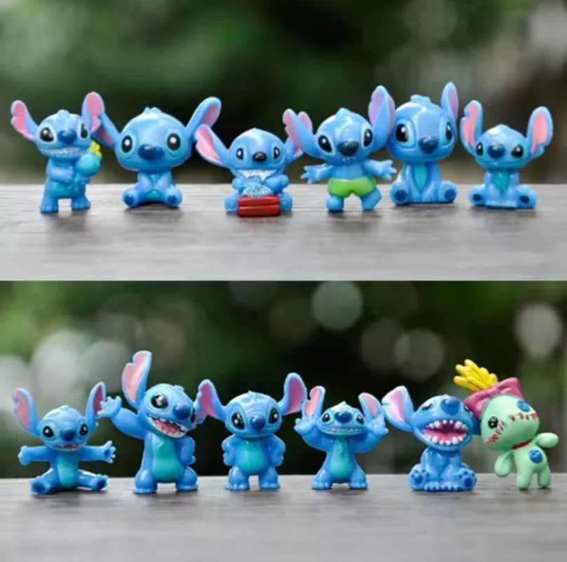 12 pièces Mini point Anime Figurine poupées 3CM dessin animé Lilo et point figurines d'action à collectionner décoration modèle jouets enfants cadeau