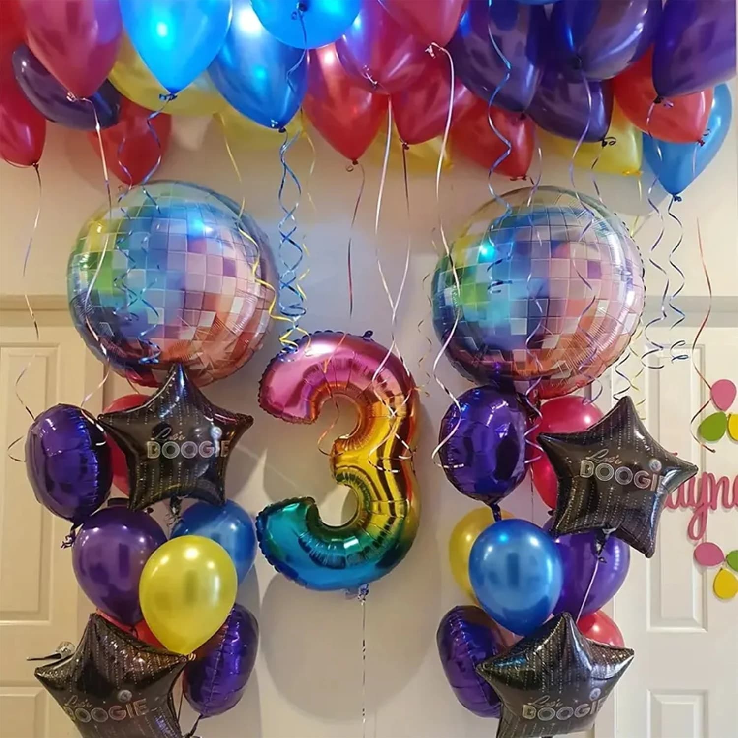 6 ensembles de ballons en film d'aluminium 4D de 22 pouces, décoration d'ambiance pour soirée disco et ballons décoratifs