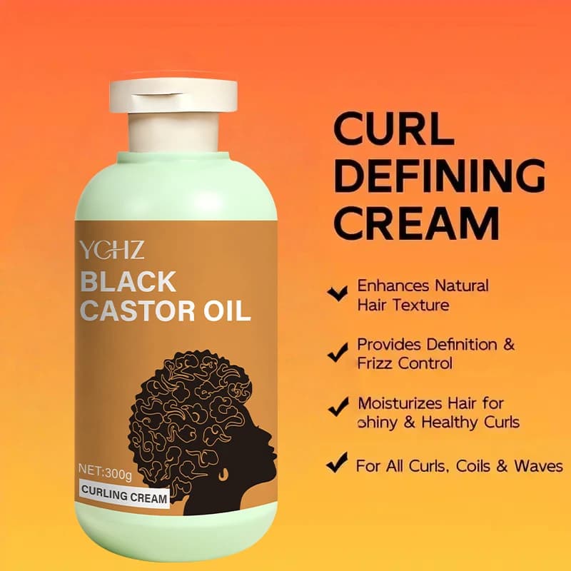 Crème coiffante pour cheveux bouclés, à l'huile d'argan marocaine, anti-frisottis longue durée, élastique et volumisante, hydratante et coiffante, adaptée aux types de cheveux ondulés et bouclés, unis