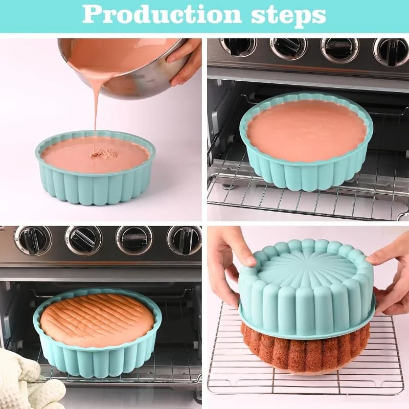 Moule à gâteau en silicone en forme de tournesol, antiadhésif, réutilisable, rond, pour gâteaux, pains et tartes, idéal pour la cuisson du chocolat, des gâteaux, des tartes et des pains.