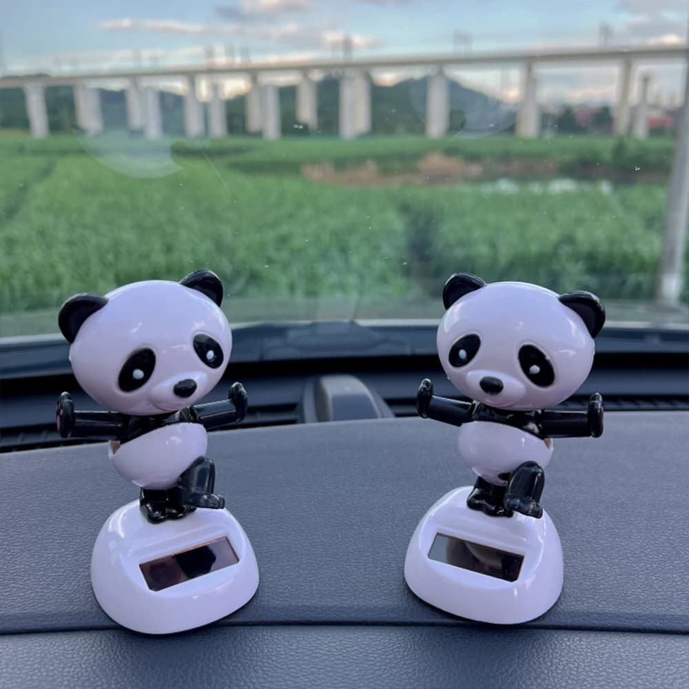 Décoration de voiture Panda Bobblehead – Ornement de tableau de bord Panda hochant mignon, décoration amusante pour la maison et le bureau