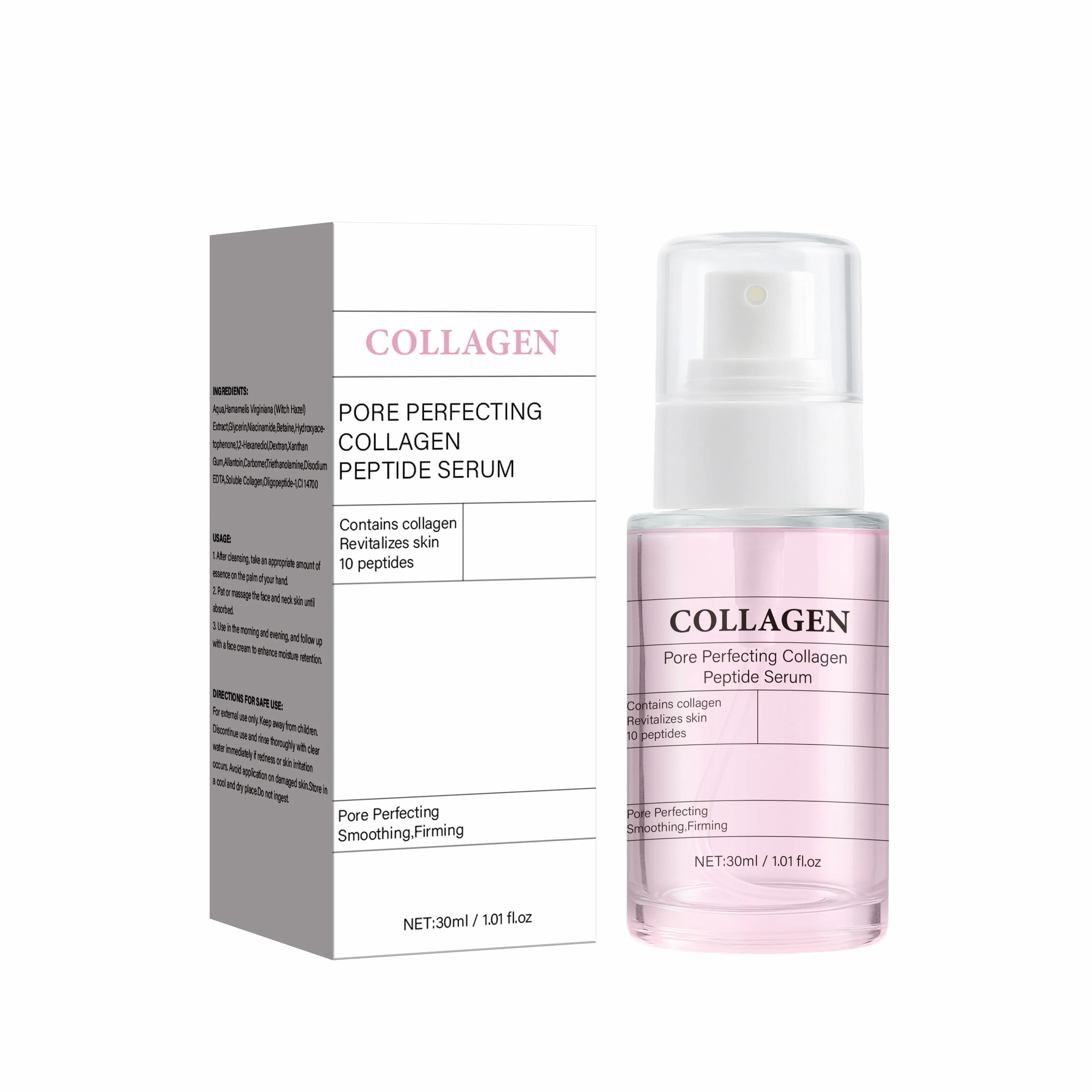 Sérum au collagène et aux peptides pour affiner les pores