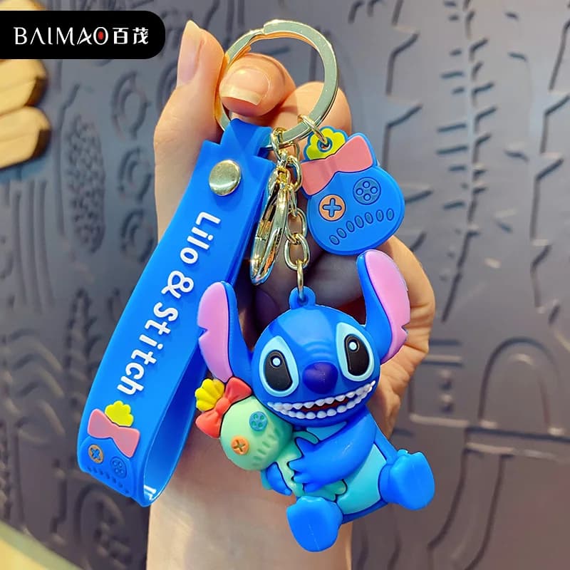 Lilo & Stitch figurine porte-clés pendentif poupée mignonne porte-clés ornement voiture dessin animé pendentif point modèle jouets cadeaux