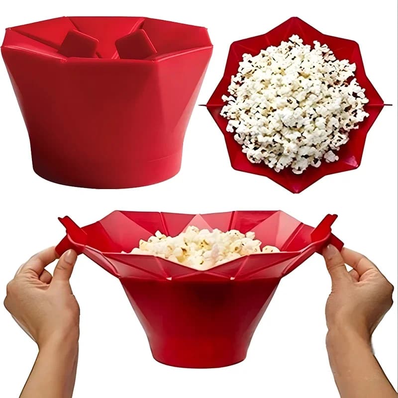 Bols à pop-corn pliables en Silicone, outils faciles de cuisine de haute qualité, seau à pop-corn, fabricant de bols à pop-corn au micro-ondable