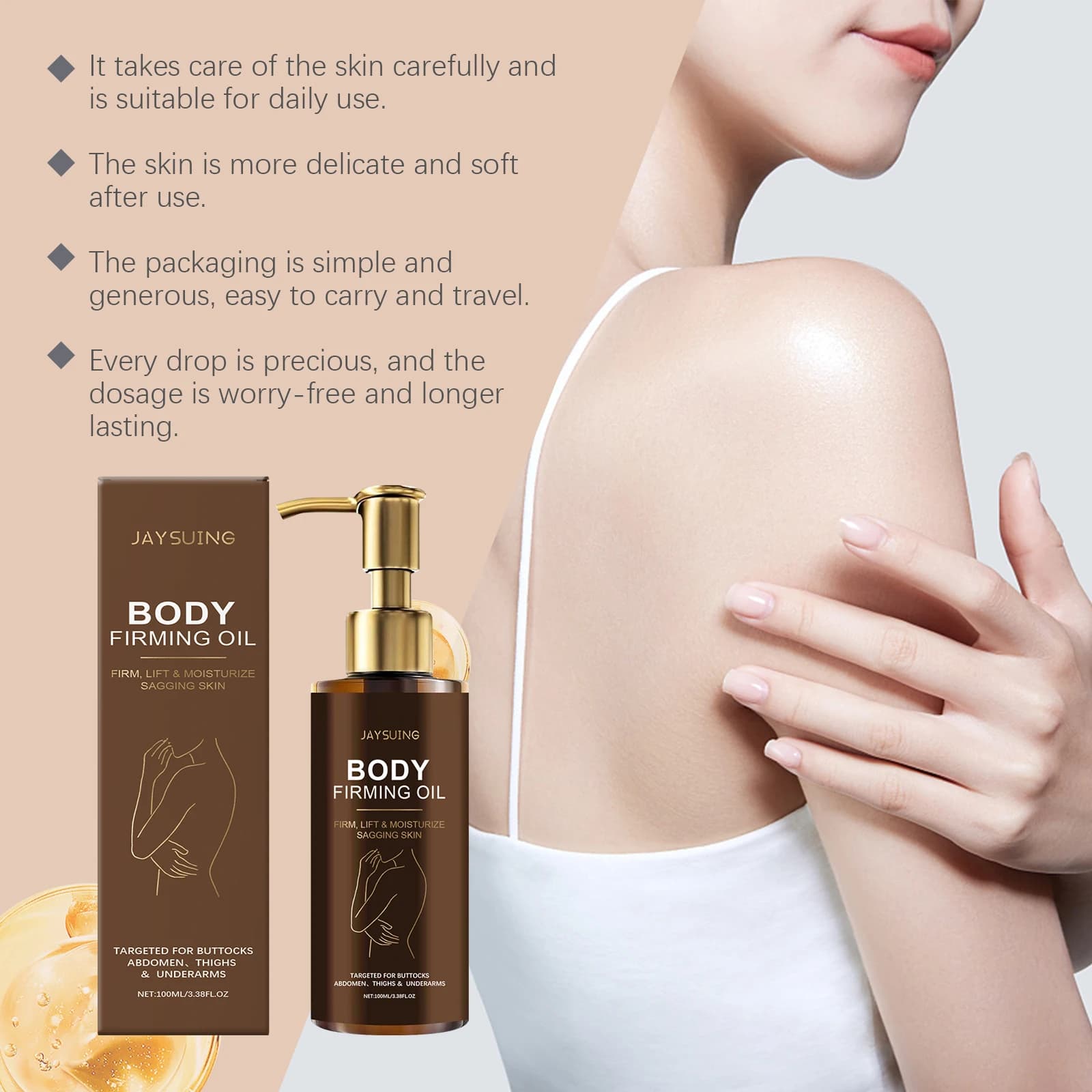 Huile corporelle raffermissante Anti-Cellulite hydratante, raffermissante pour la peau, Anti-âge pour le corps, rafraîchissante, raffermissante