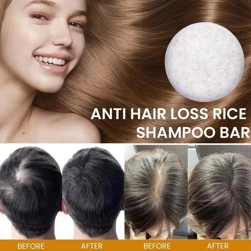 1/2/3 pièces riz biologique shampooing barre de savon nettoie sans huile conditionnement