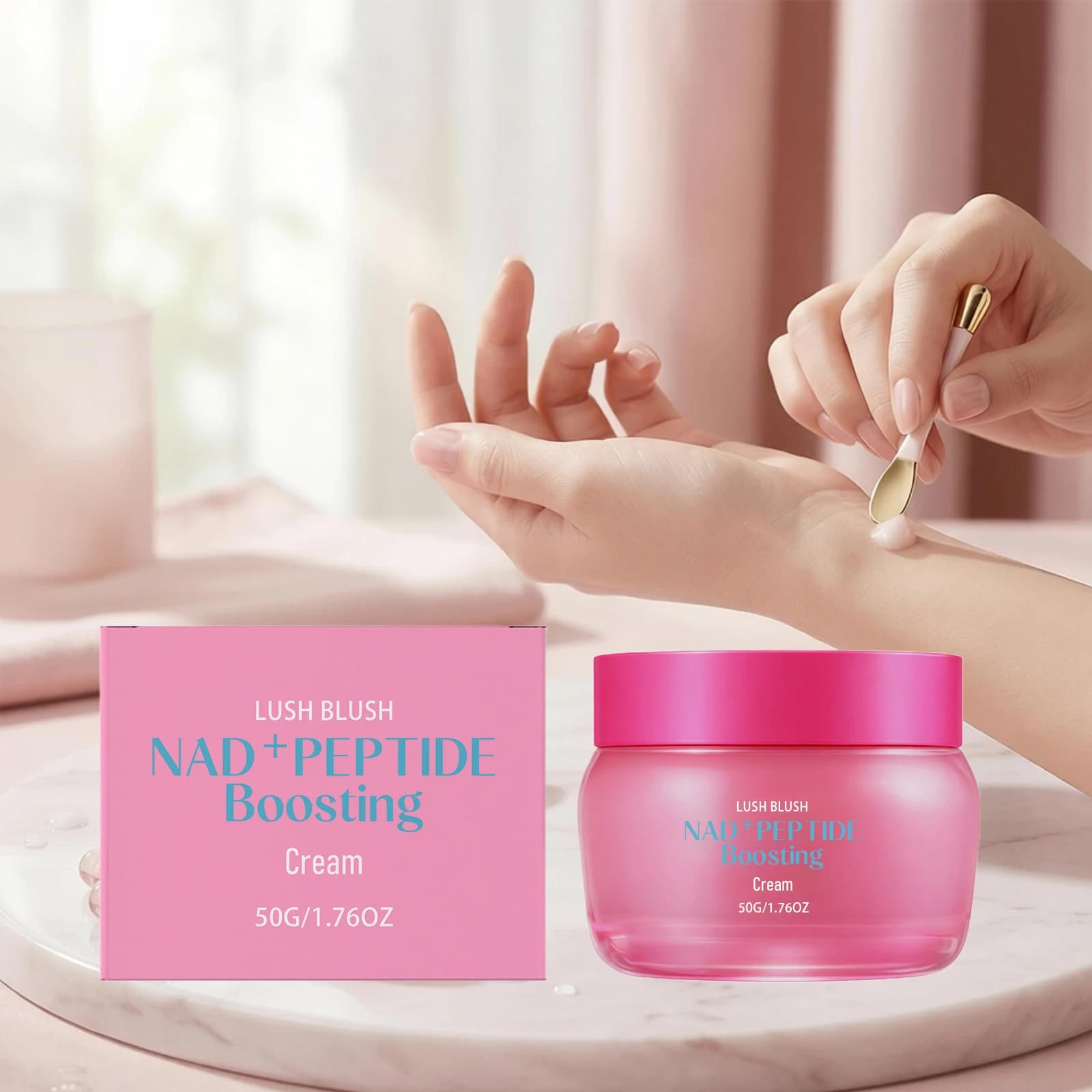 Crème Visage Hydratante et Raffermissante NAD+Peptide : Atténue les Rides