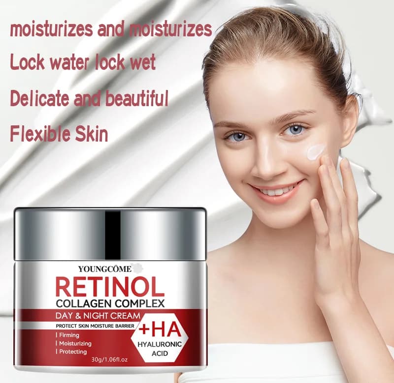 Crème hydratante de soin du visage au collagène au rétinol, hydratation en profondeur, adaptée au vieillissement sec, crème hydratante pour la réparation de la peau