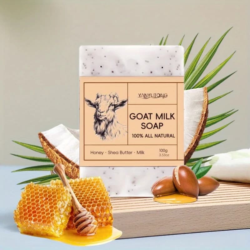 Savon au lait de chèvre 100g, nettoie la peau, nettoie et fait prendre un bain aux peaux, adapté à tous les types de peau