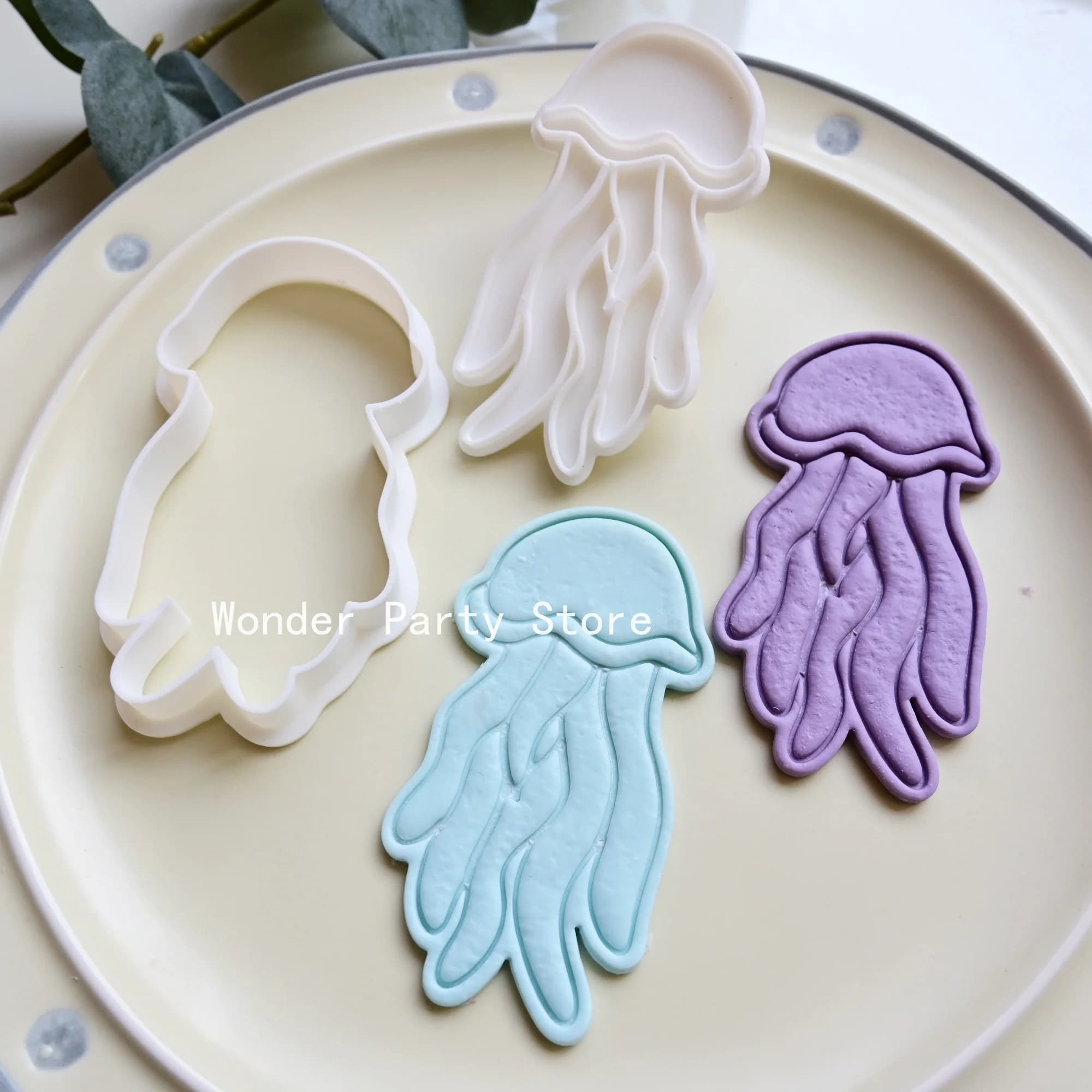 Moule à biscuits méduse DIY en plastique, moule à gâteau fondant animaux marins, emporte-pièces de biscuits dessin animé, outils de décoration, ustensiles de cuisson de cuisine