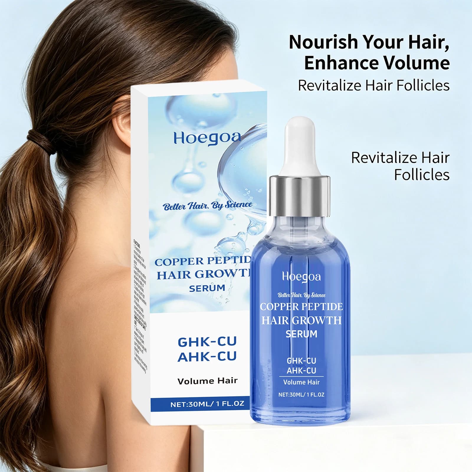 Sérum capillaire au cuivre et aux peptides pour cheveux secs et abîmés