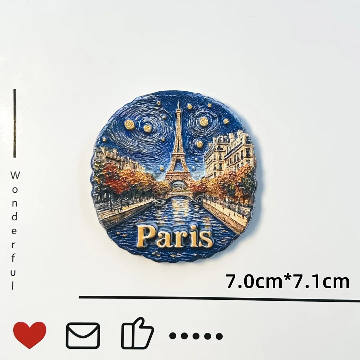France, Tour Eiffel à Paris, autocollants pour réfrigérateur Street View, caractéristiques du ciel nocturne étoilé, décoration atmosphérique pour la maison
