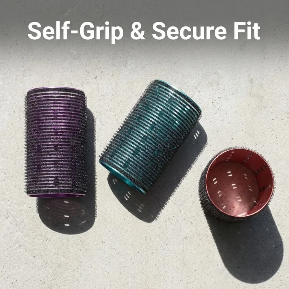 Rouleau à cheveux auto-adhésif en aluminium 6*9cm, en nylon pur, avec crochets et boucles, pour un coiffage auto-agrippant, outils de coiffage thermique pour un volume intense