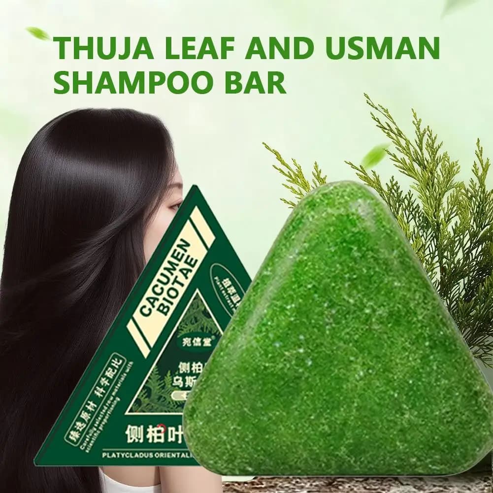 Savon Usman fait à la main, extraits de plantes, shampoing vert, nettoyage hydratant du cuir chevelu, contrôle des cheveux, huile épaississante X2S4