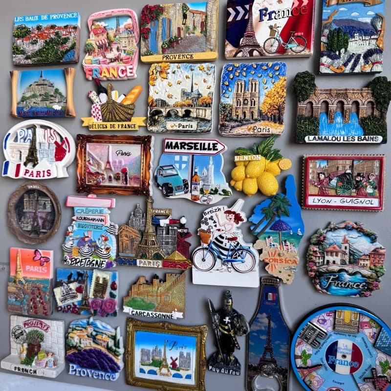 Aimants de réfrigérateur de tour Eiffel, souvenir de Paris, souvenir français, Provence, tourisme, repère, autocollants magnétiques, décoration sur le réfrigérateur, cadeau