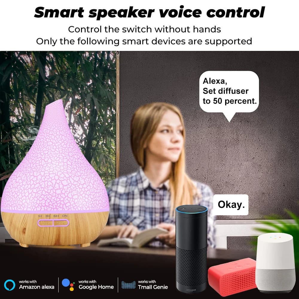 Tuya WiFi humidificateur intelligent diffuseur d'huile essentielle aromathérapie humidificateurs d'air à ultrasons diffuseur d'arôme fonctionne avec Google Home
